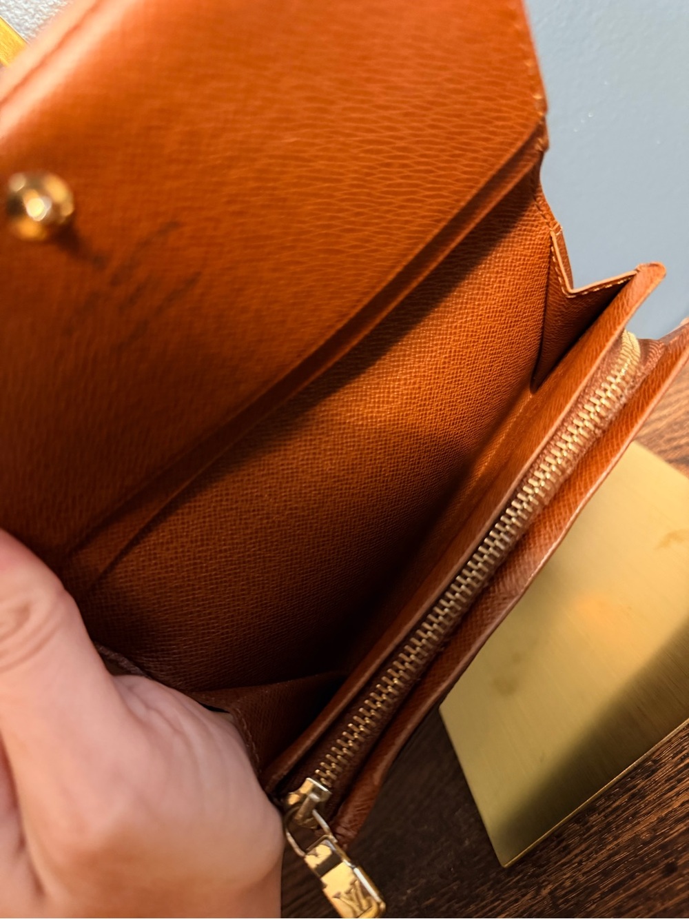 Louis Vuitton Monogram Porte Monnaie Tresor Canvas Brown and Gold Wallet - Picture 6 of 9